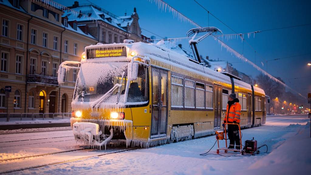 40 Straßenbahnen stecken auf der Strecke fest