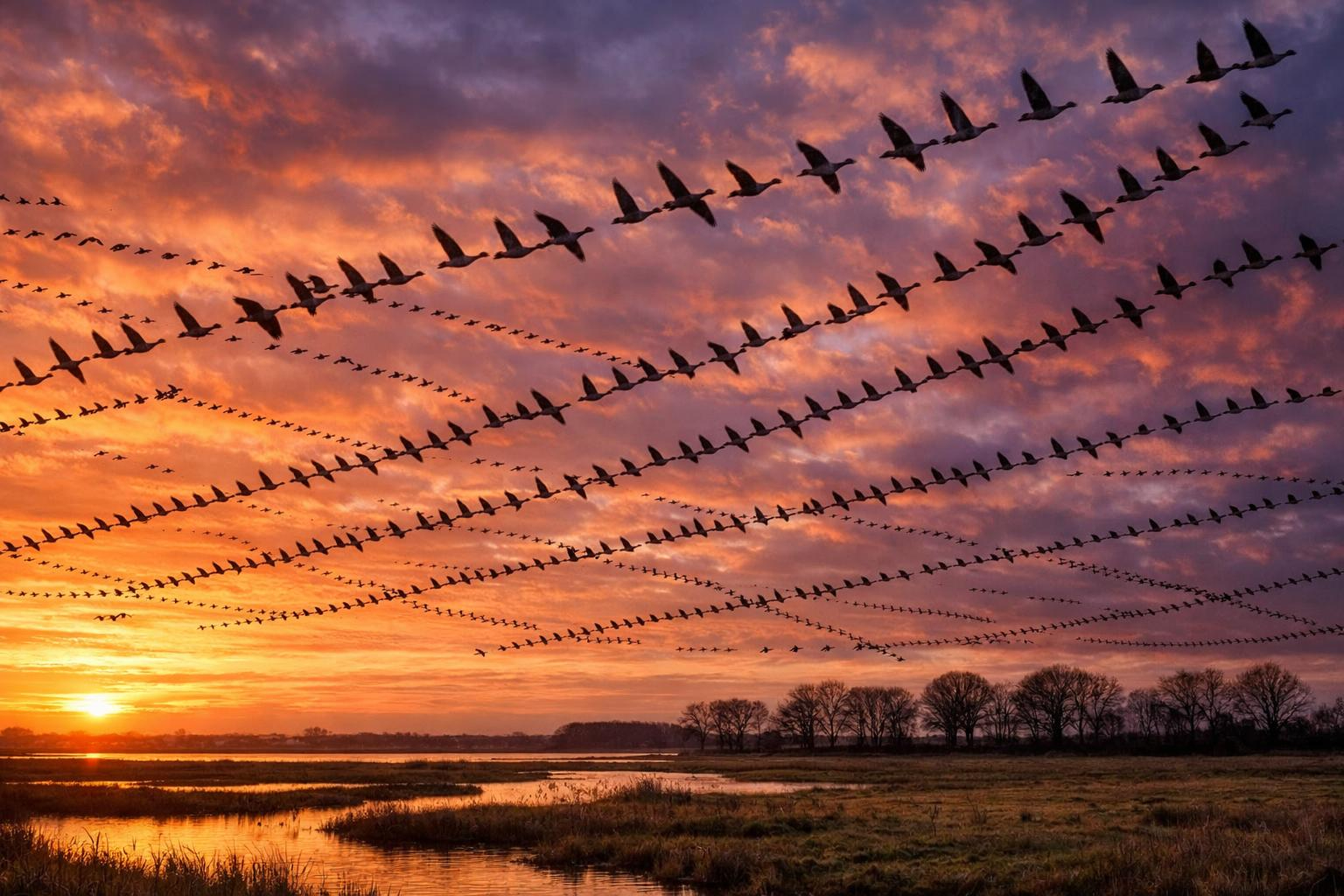 Natur-Spektakel: 10.000 Wildgänse überwintern bei Hamburg