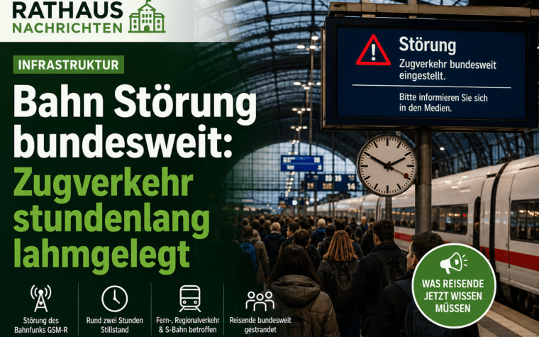 Bahn Störung bundesweit: Zugverkehr stundenlang lahmgelegt