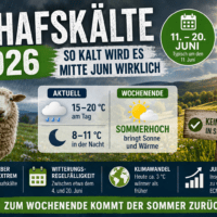Schafskälte 2026: So kalt wird es Mitte Juni wirklich