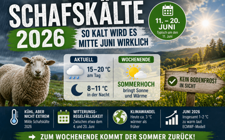 Schafskälte 2026: So kalt wird es Mitte Juni wirklich