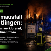 Stromausfall Reutlingen: Umspannwerk brennt, 7600 ohne Strom
